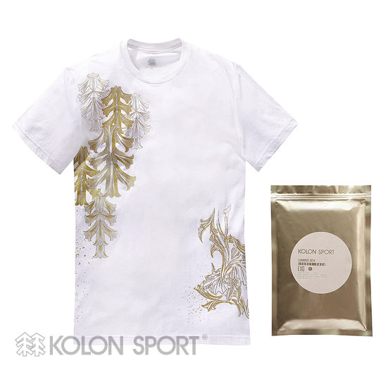 EXO KOLON SPORT SUMMER 2014 SECRET PACK SIGNATURE BLACK T-SHIRTS + PHOTO BOOK(White)